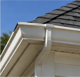 New roof edge with drip edge above the gutter